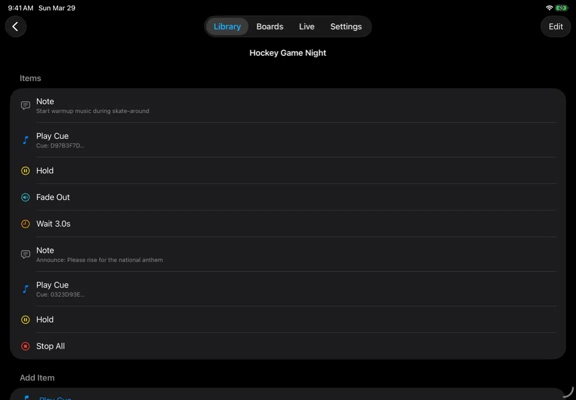 Run repeatable show sequences and player intros.